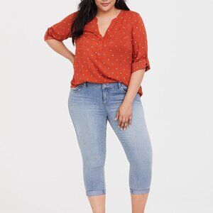 Torrid Harper orange terracotta diamond dot pullover blouse sz 2X